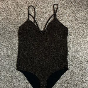 Camera flashes metallic bodysuit- Gold